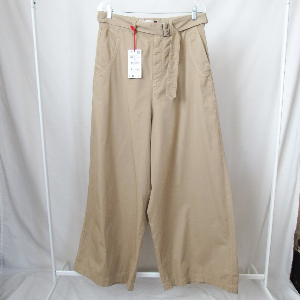 ZARA SRPLS NEW WITH TAGS Wide Leg Pants Tan Trousers Size USA 31Tall - Picture 13 of 13